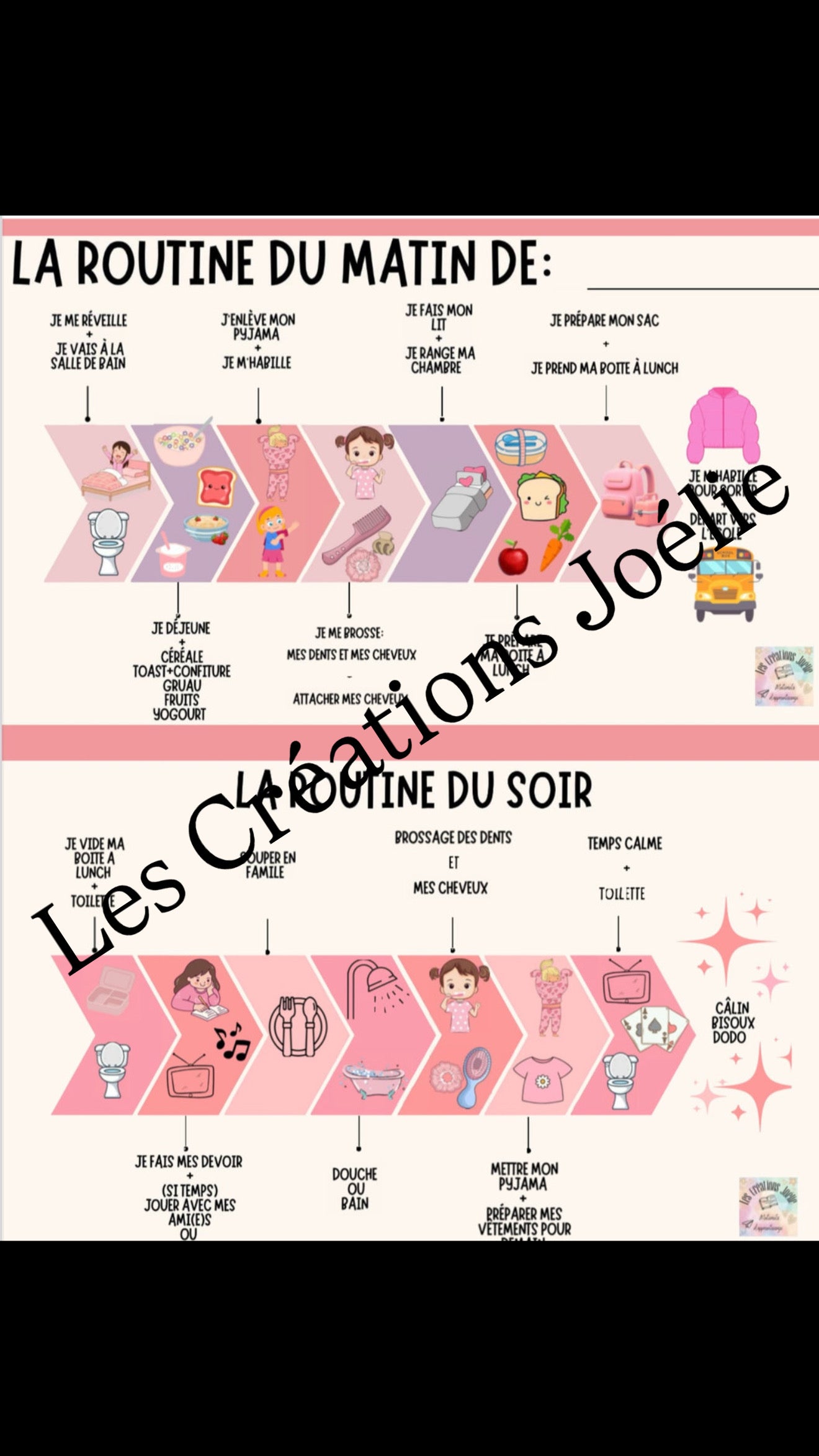 Tableau de routines pour 5-10 ans